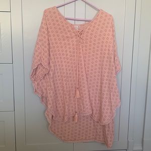 Koy Resort pink eyelet swim cover up
